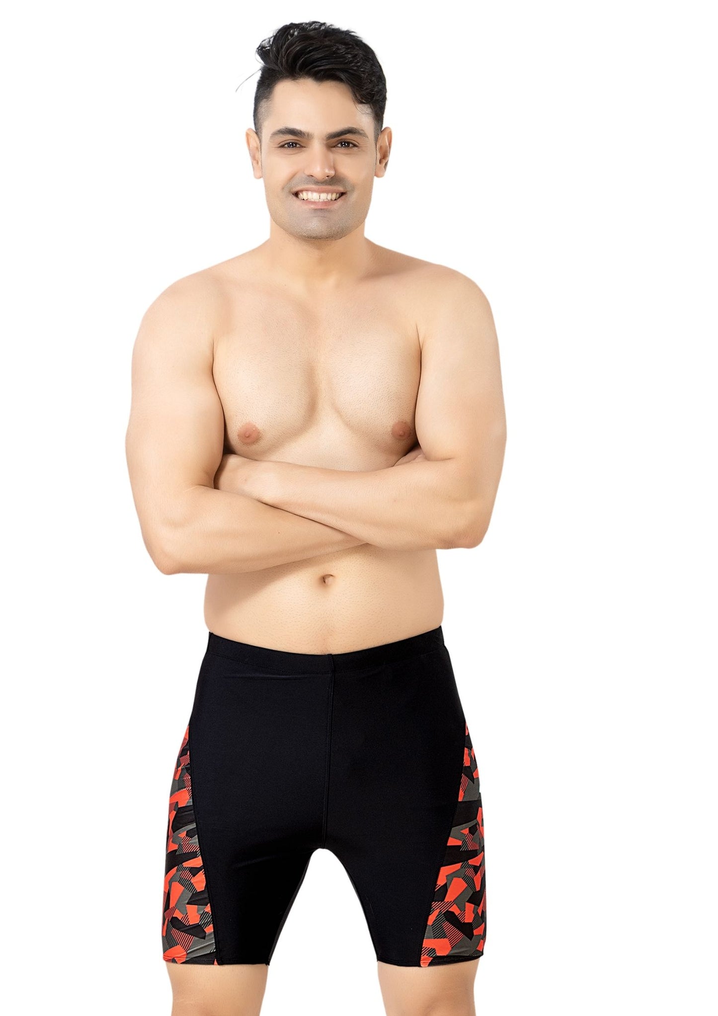 Mr India 17: Men's Long Swimwear with Print on the side