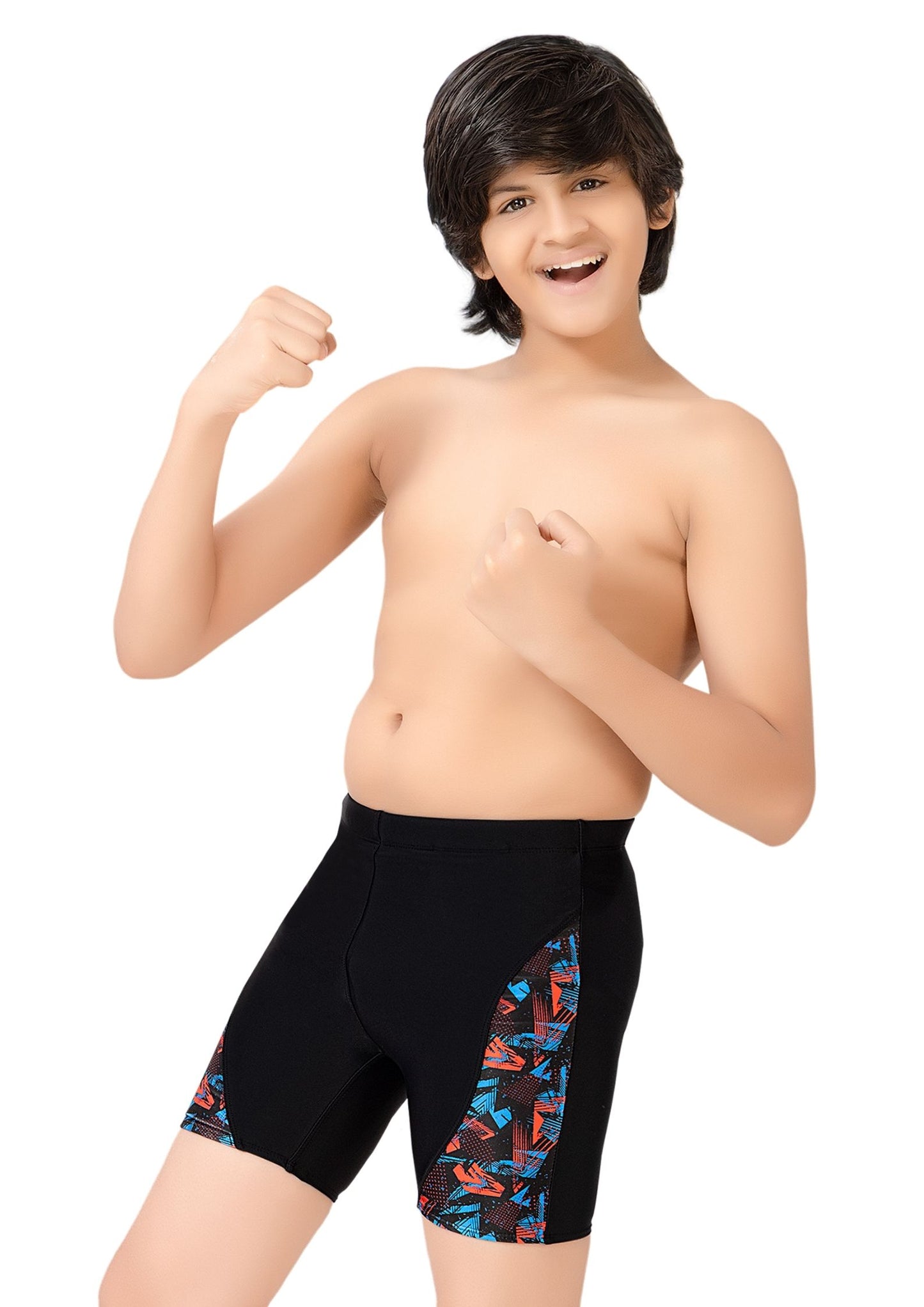 Pogo : Swimming shorts for boys with print patch on the side
