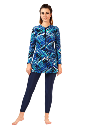 Body Suit : Full bodysuit printed swimsuit