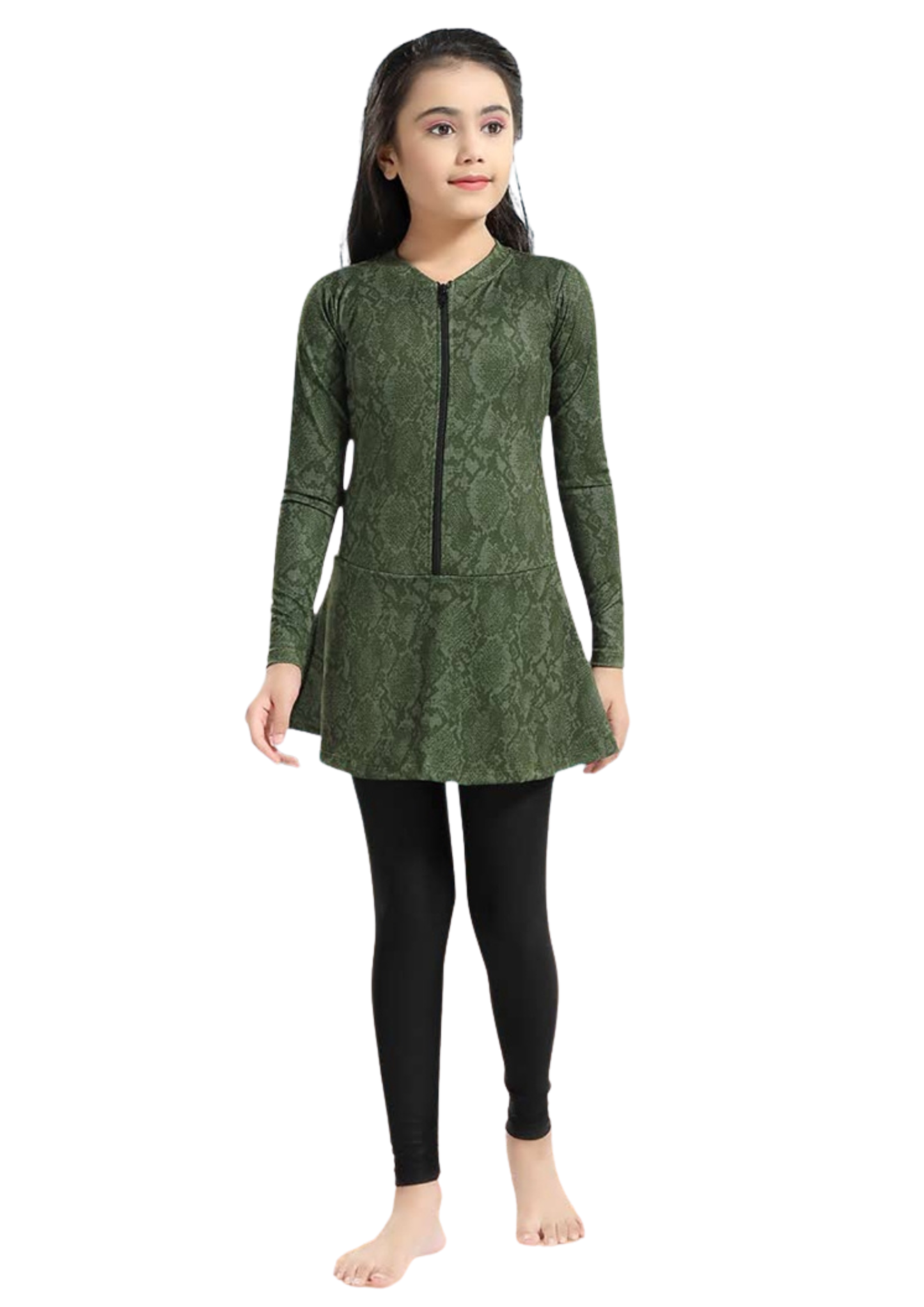 GBS : Full bodysuit for girls printed with black attached tights