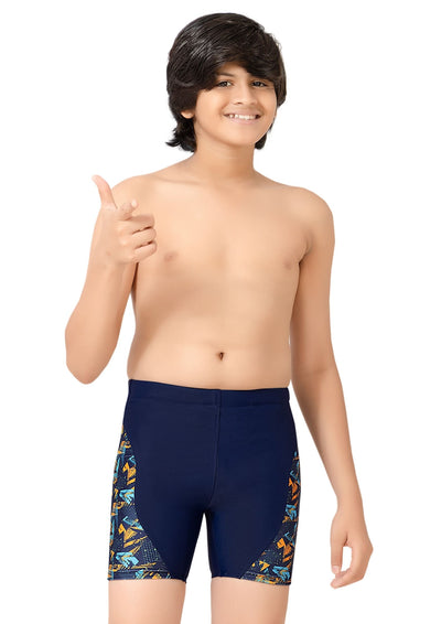 Pogo : Swimming shorts for boys with print patch on the side