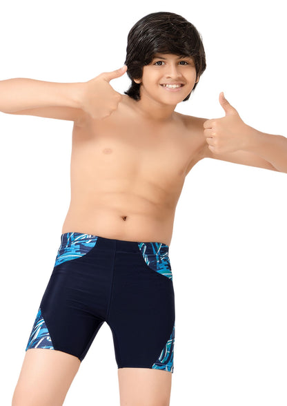 Pogo : Swimming shorts for boys with printed patches on the side