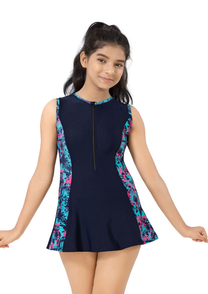 Pretty Girl : Girl's swimwear range with front zipper and printed sides
