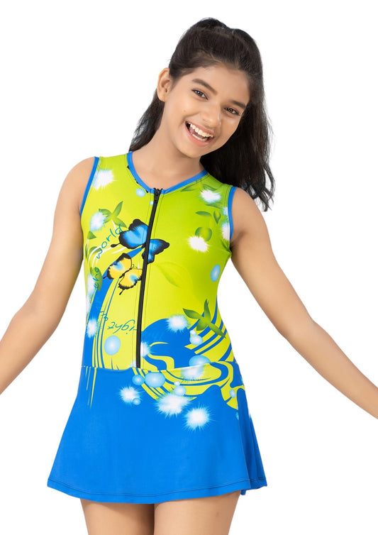 Pretty Girl : Girl's swimwear range with front zipper and full printed flower design