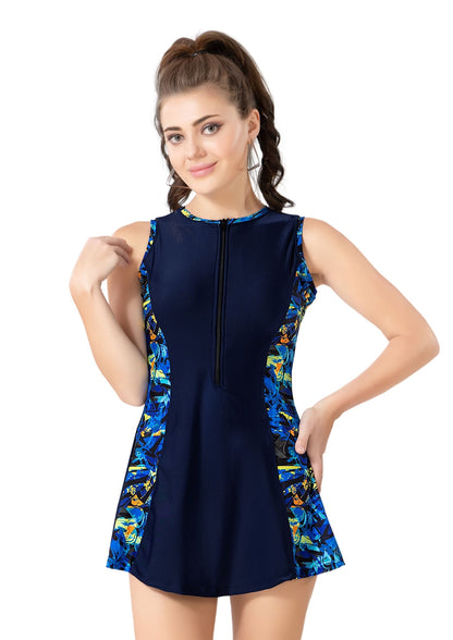 Pretty Women 12 : A solid swimwear with printed  side panel