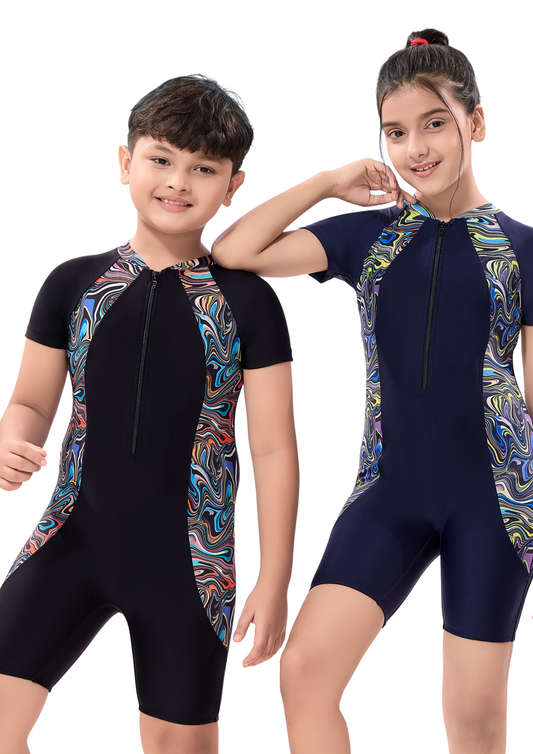 Spiderman - One-piece multi purpose unisex swimming suit with printed patchwork