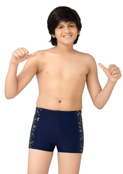 Zodiac: Classic swim shorts for boys with printed patch on the side